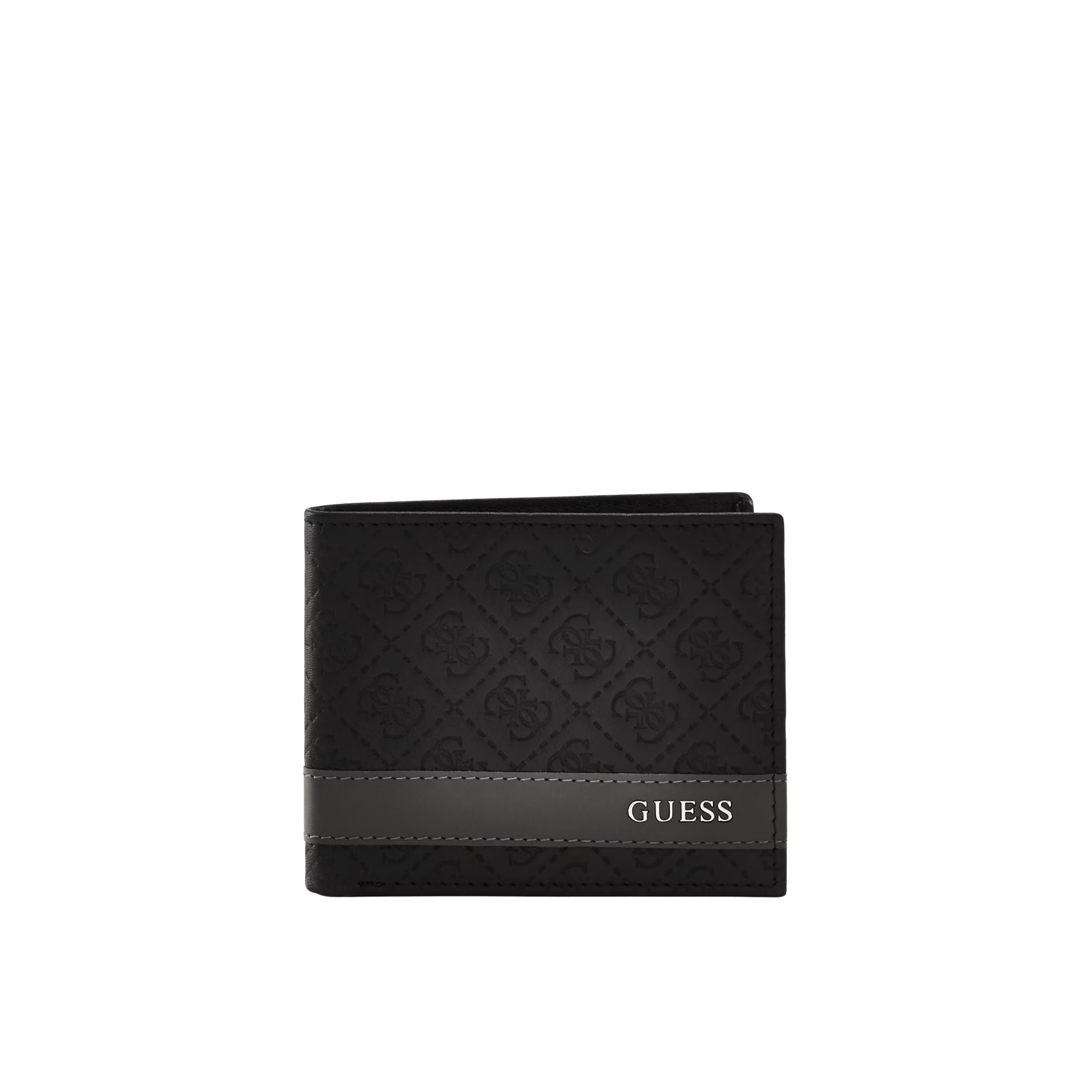 Guess Men Mesa Quattro G Billfold Wallet - Black Grey