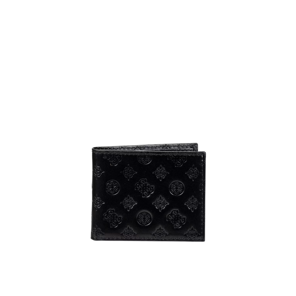 Guess Men Pasko Passcase Wallet - Black Snakeskin
