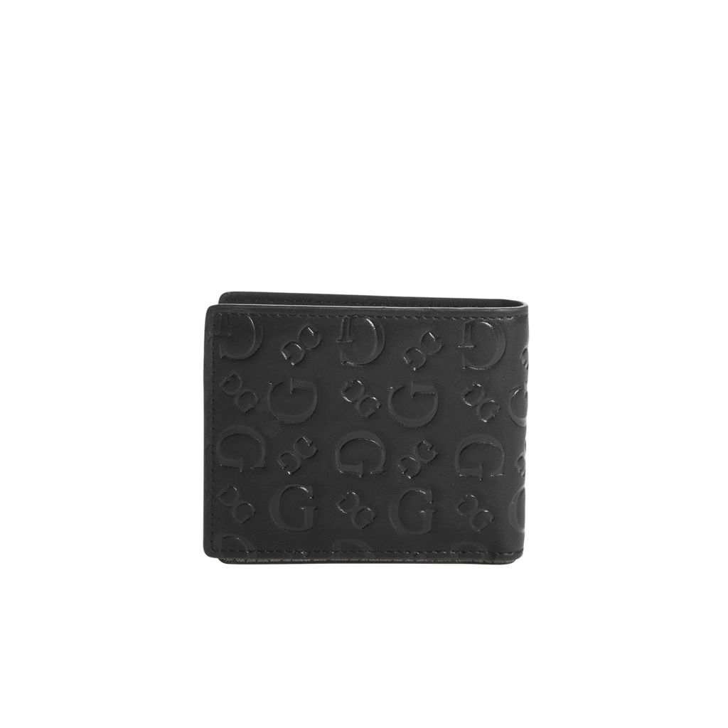 Guess Men Debossed Wallet & Airpod Case Gift Set - Black