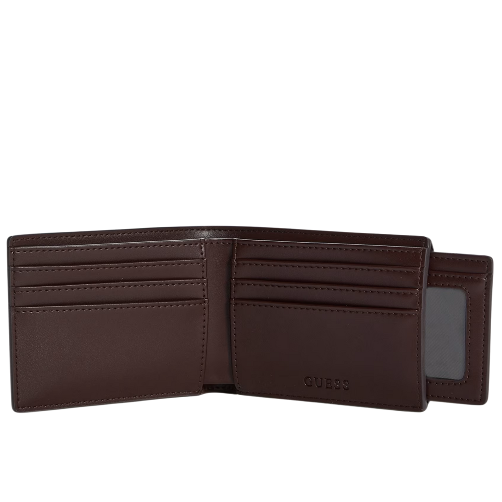 Guess Men Croc-Embossed Bifold Wallet - Brown