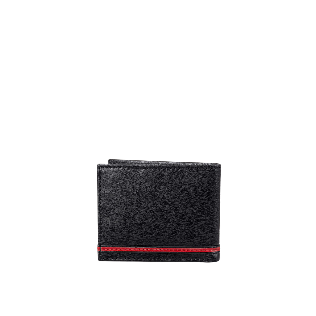 Guess Men RFID Safe Reeve Passcase Wallet - Black Red