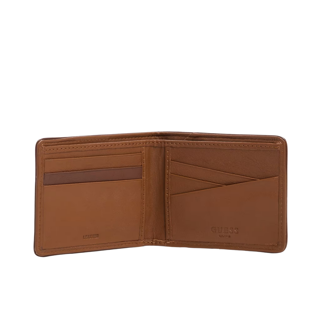 Guess Men Jared Signature Slimfold Wallet - Tan