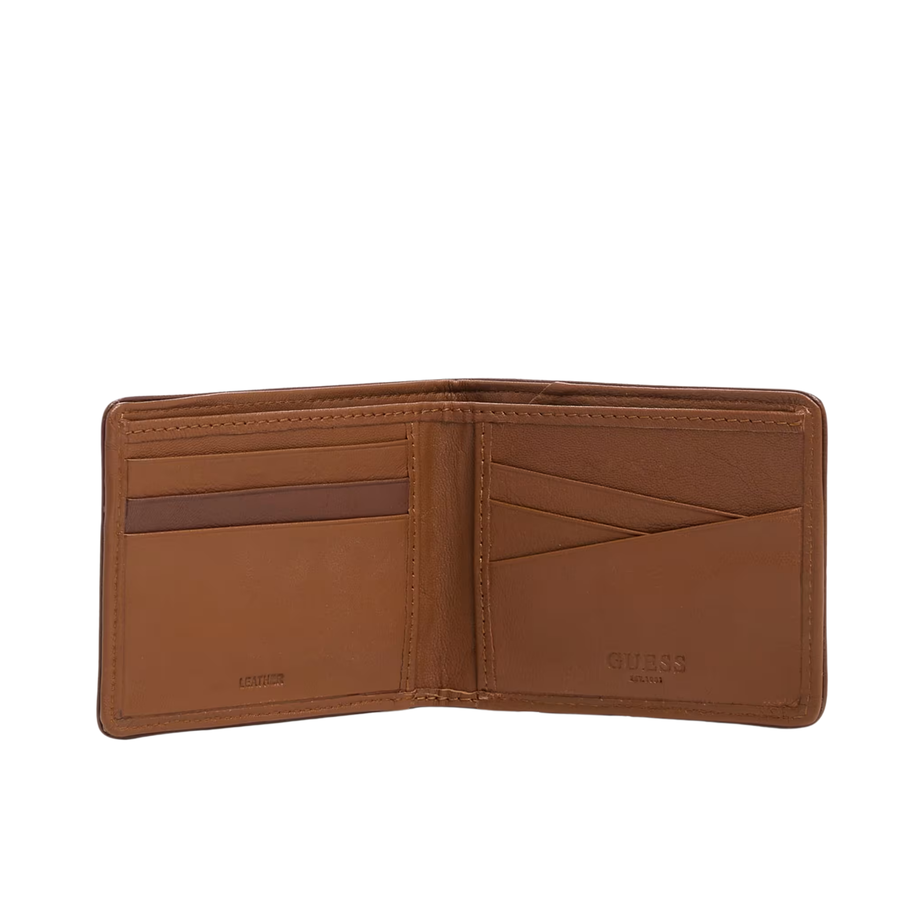 Guess Men Jared Signature Slimfold Wallet - Tan