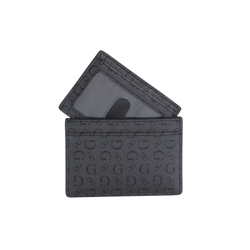 Guess Men Logo Id Card Case - Black