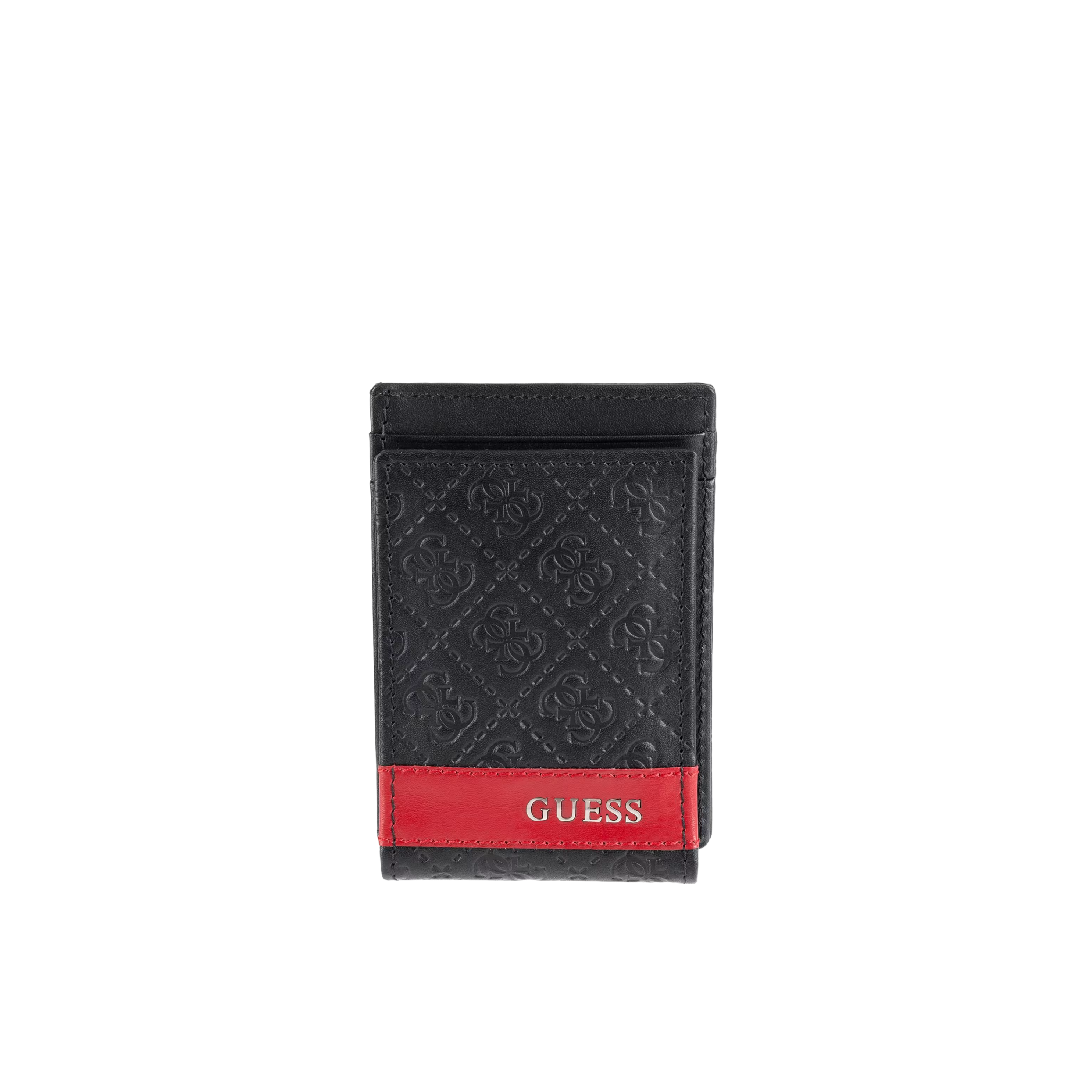 Guess Men Mesa Magnetic Fold Wallet - Black Red