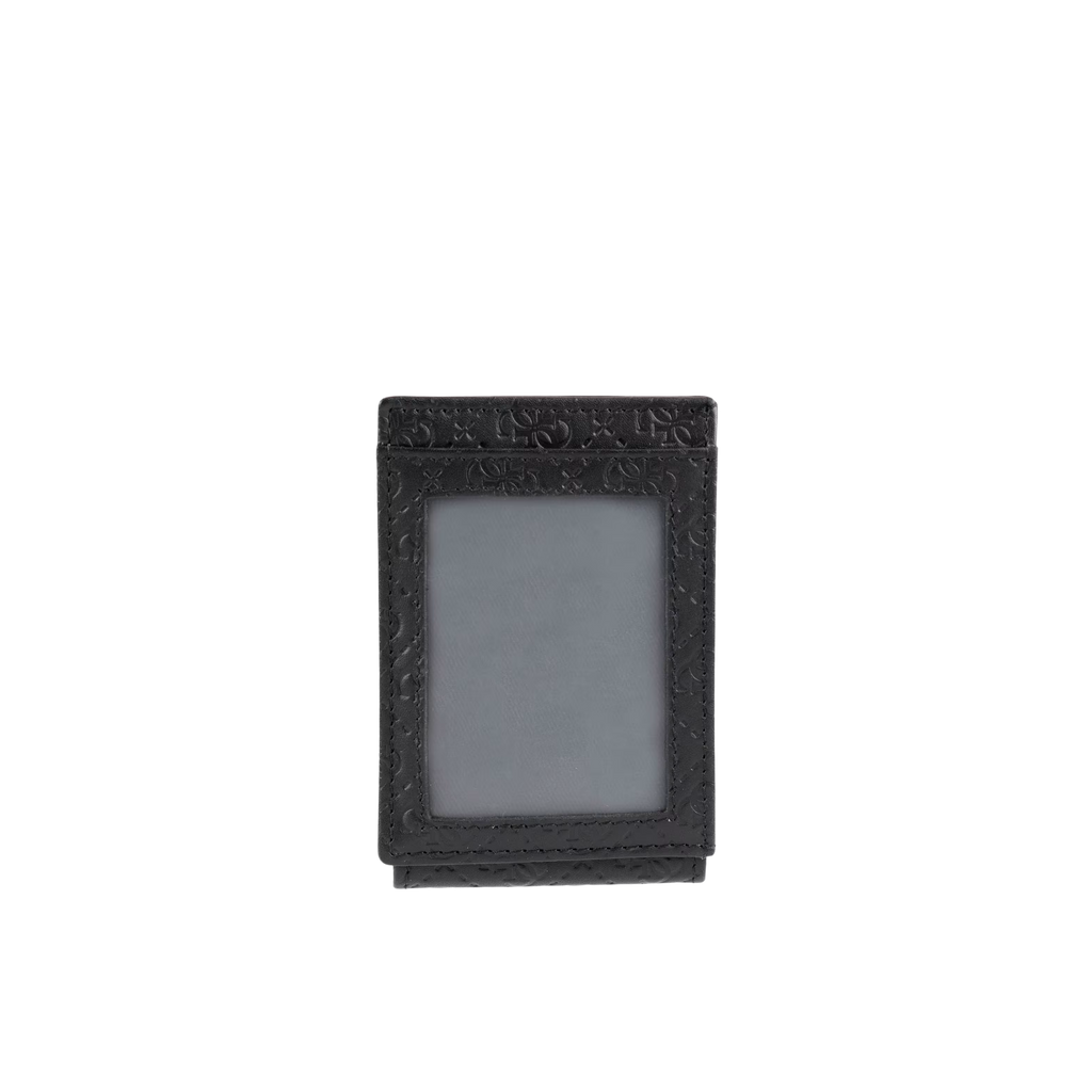 Guess Men Mesa Magnetic Fold Wallet - Black Red