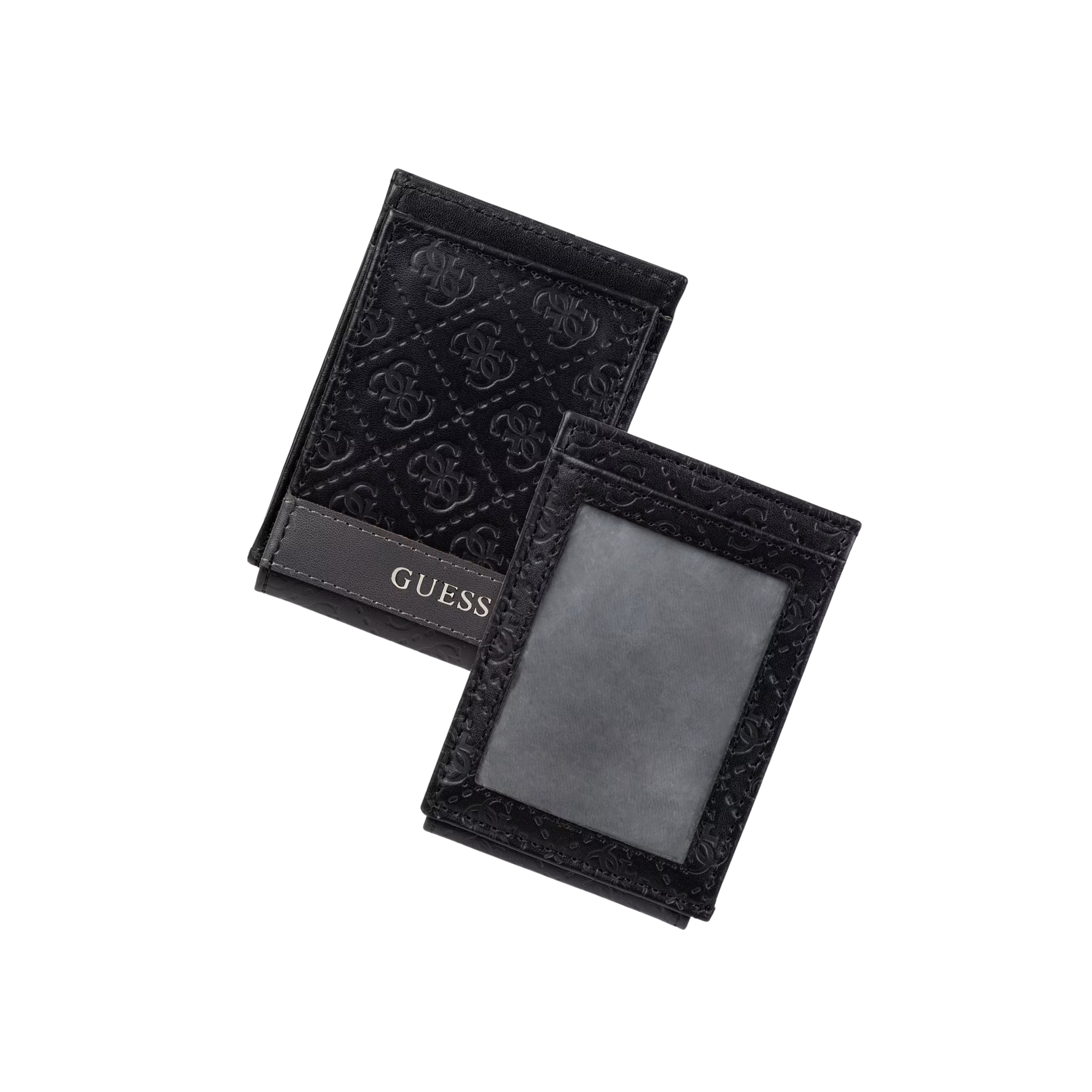 Guess Men Mesa Magnetic Fold Wallet - Black Grey