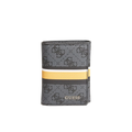 Guess Men Sig Logo Stripe Trifold Wallet - Black