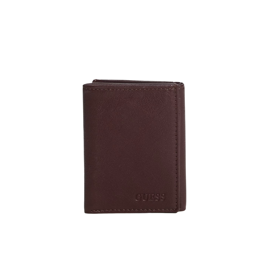 Guess Men Alex Smooth Z Fold Wallet - Brown