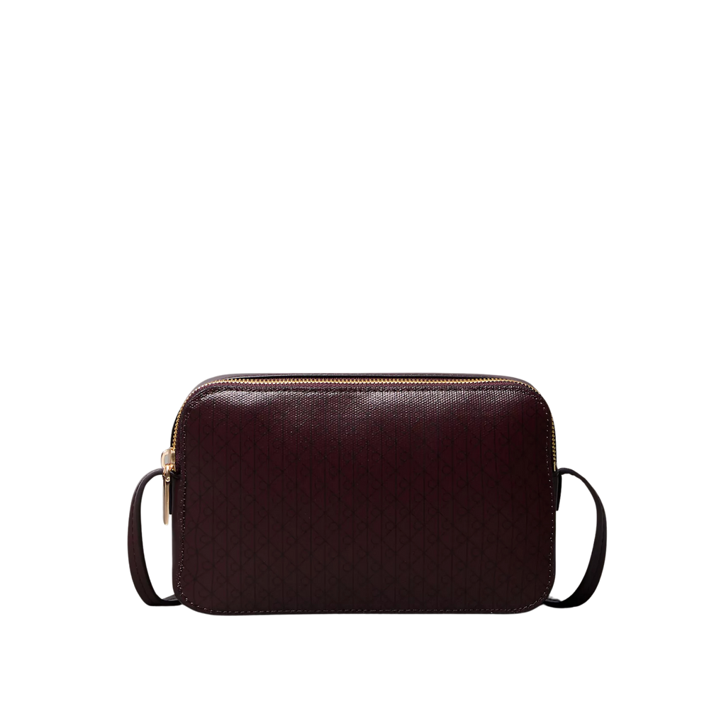 Calvin Klein Women Allover Emblem Logo Camera Bag - Monogram Fudge