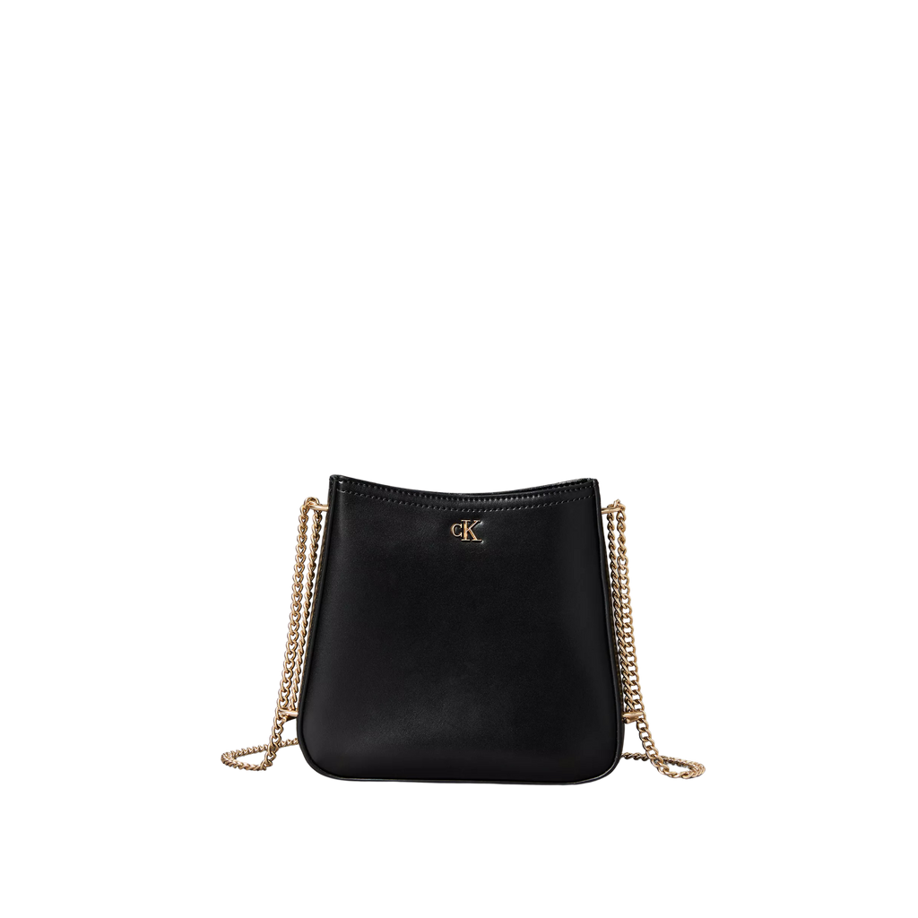 Calvin Klein Women Monogram Chain Saddle Bag - Black