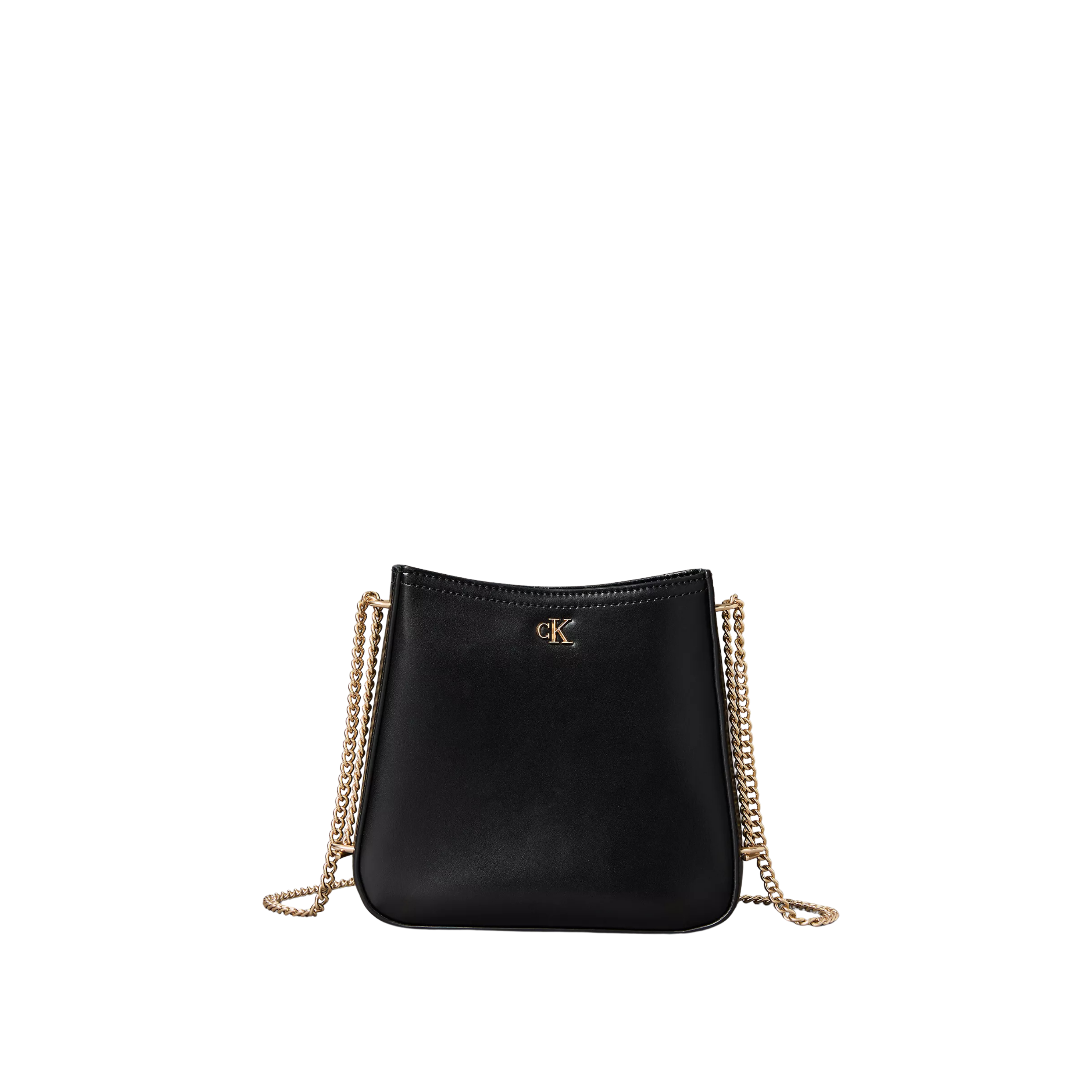 Calvin Klein Women Monogram Chain Saddle Bag - Black