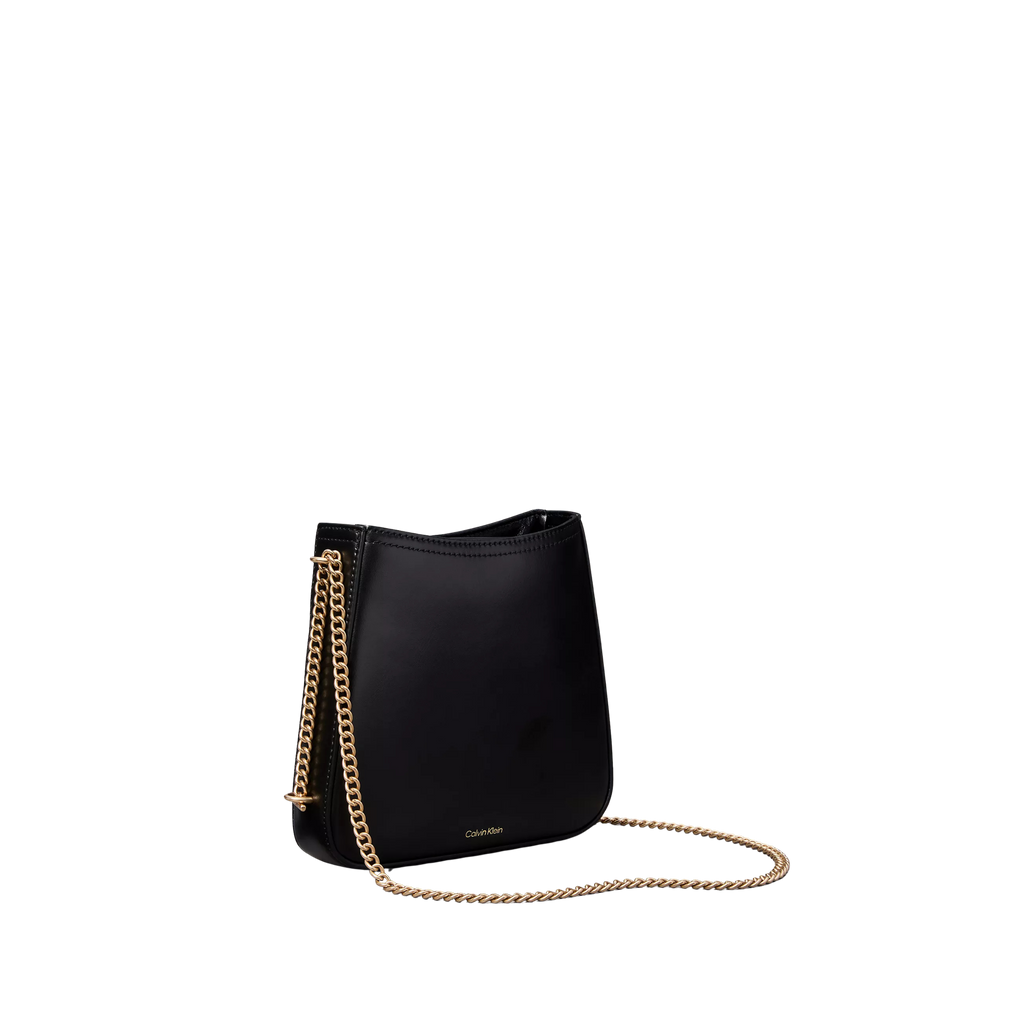 Calvin Klein Women Monogram Chain Saddle Bag - Black