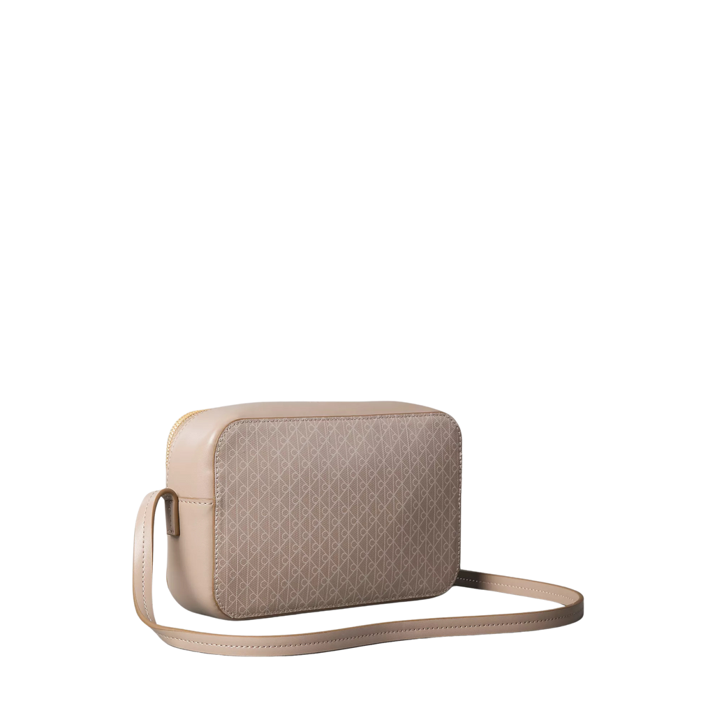 Calvin Klein Women Allover Emblem Logo Camera Bag - Desert Taupe Aop
