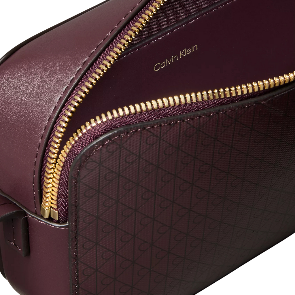 Calvin Klein Women Allover Emblem Logo Camera Bag - Monogram Fudge