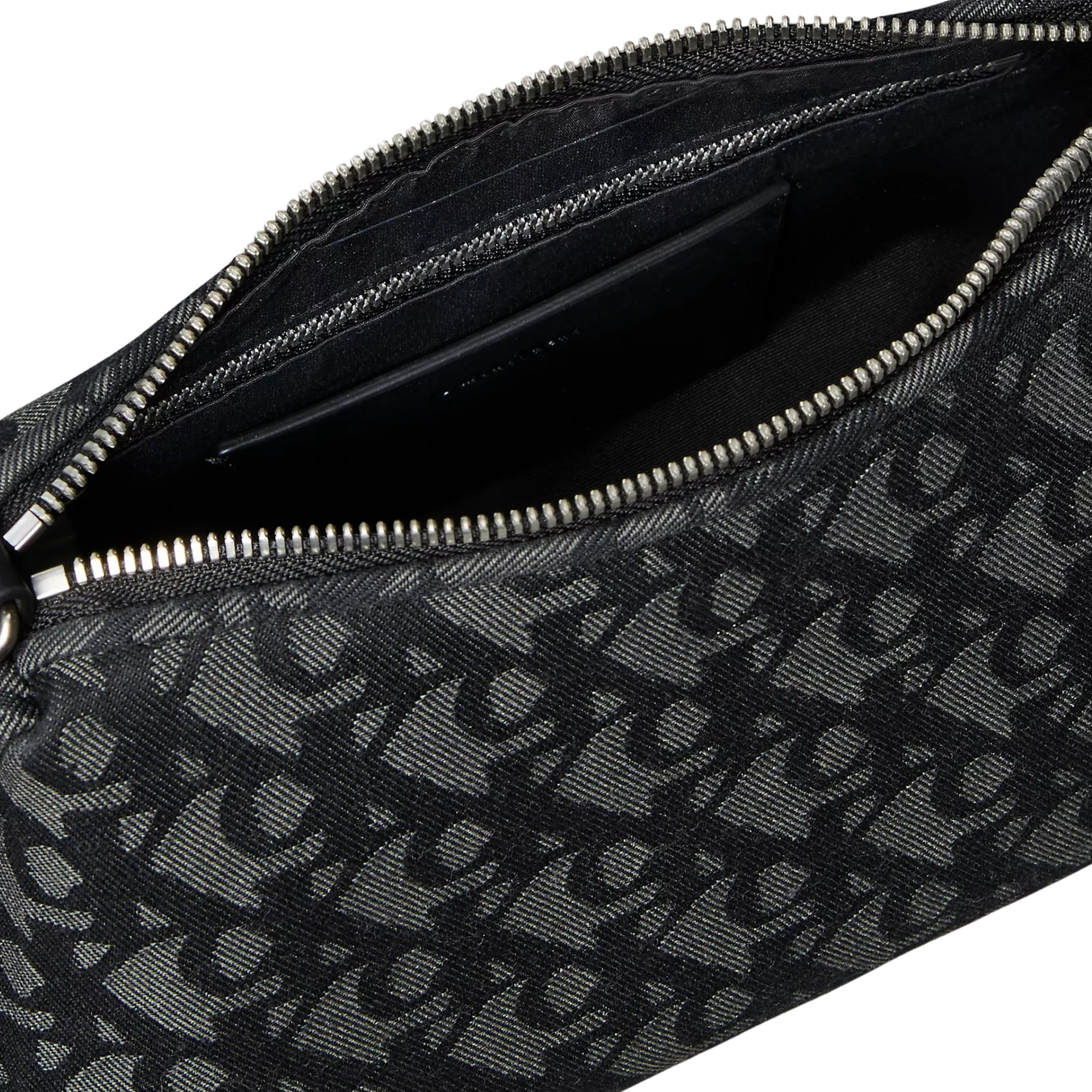 Calvin Klein Women Pleat Monogram Logo Shoulder Bag - Black AOP