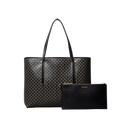 Calvin Klein Women Allover Emblem Logo Small Tote Bag With Pouch - Black