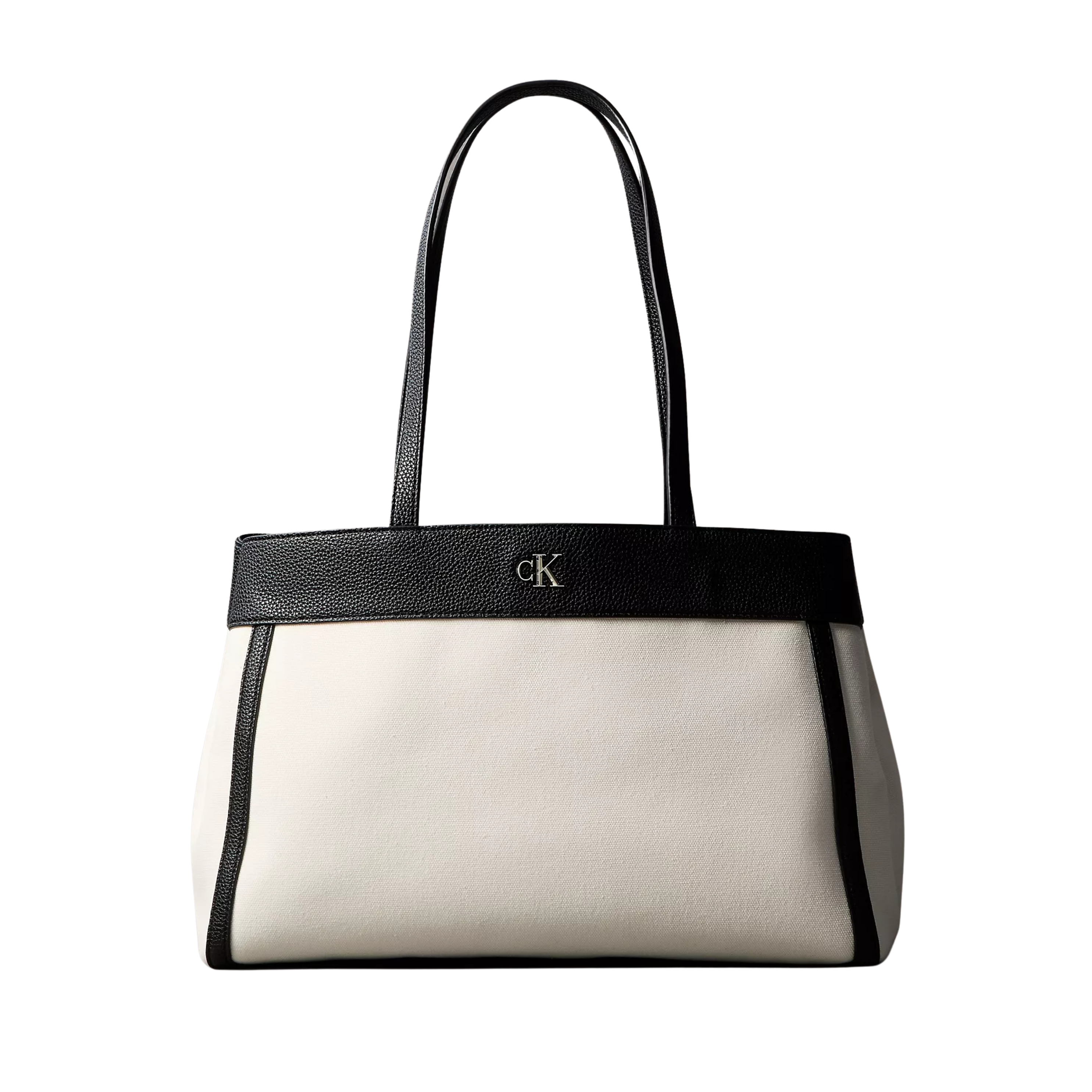Calvin Klein Women Monogram Canvas Medium Tote Bag - White Canvas