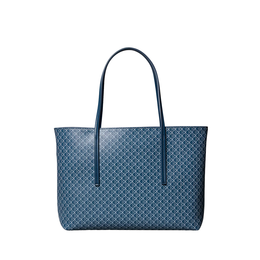 Calvin Klein Women Allover Emblem Logo Small Tote Bag With Pouch - Key Largo Aop