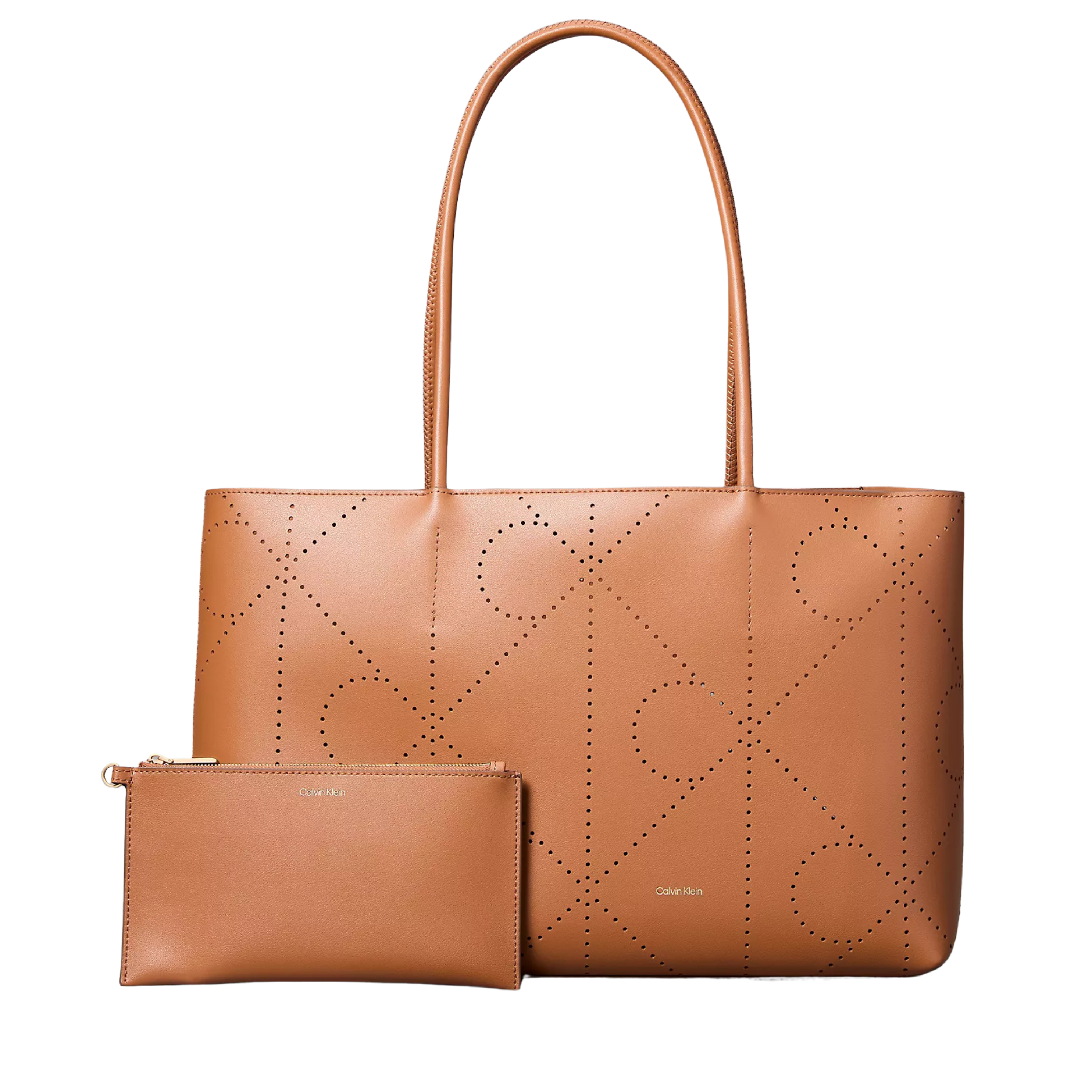 Calvin Klein Women Perforated Emblem Logo Tote Bag - Argan Oil