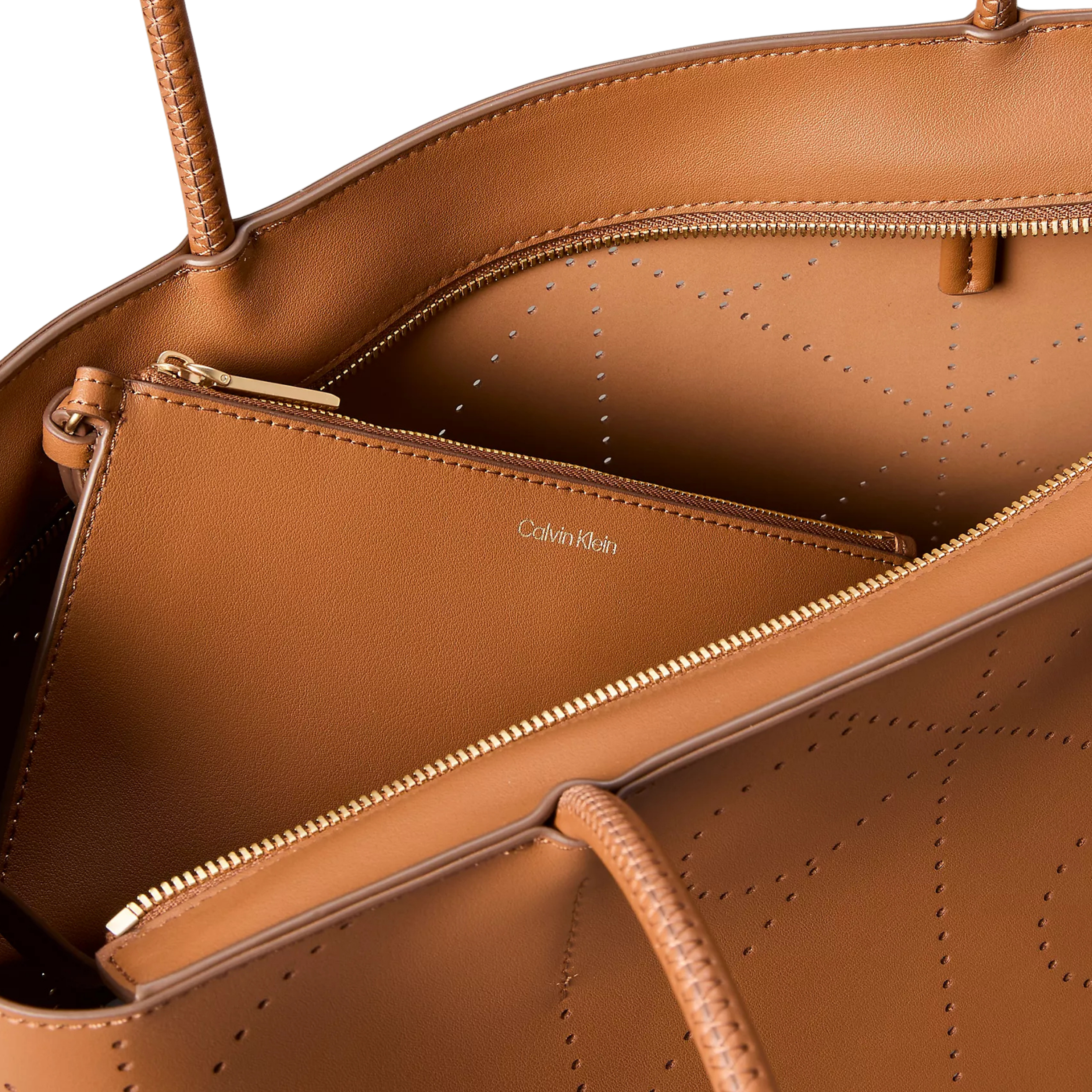 Calvin Klein Women Perforated Emblem Logo Tote Bag - Argan Oil