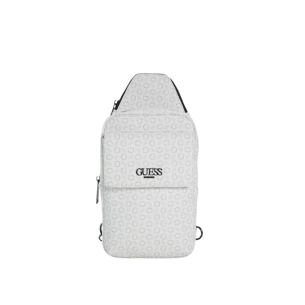 Guess Men Gio Logo Men's Sling Bag - White