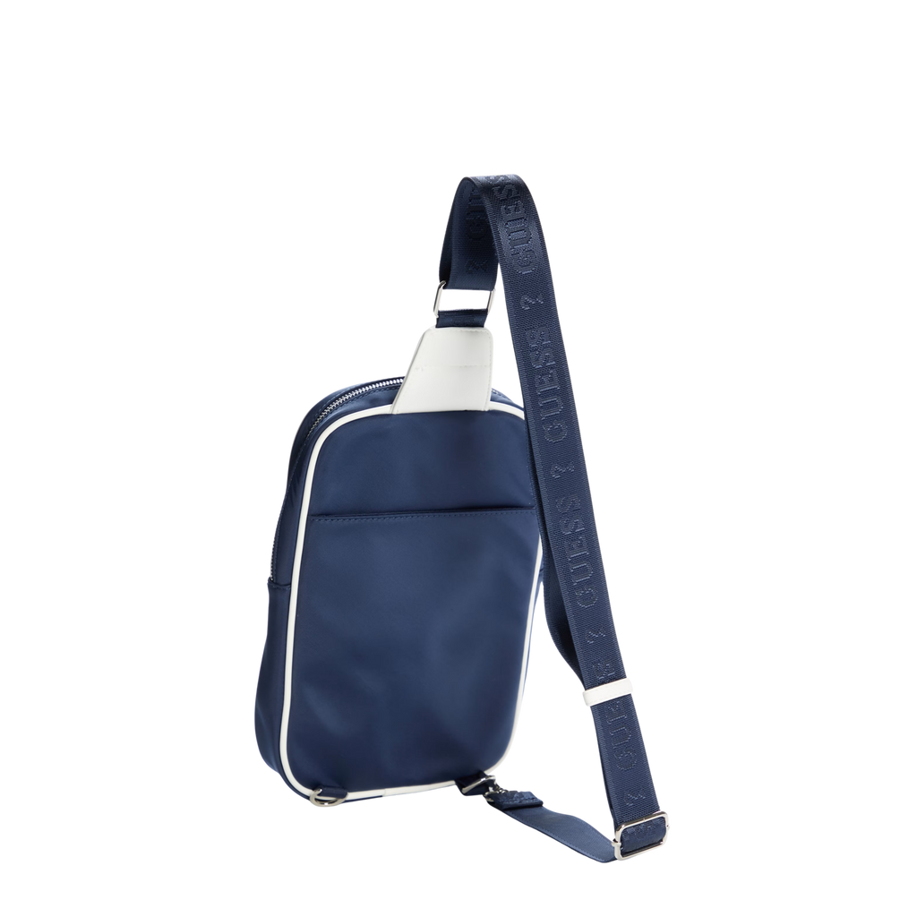 Guess Men Striped Sling Bag - Blue