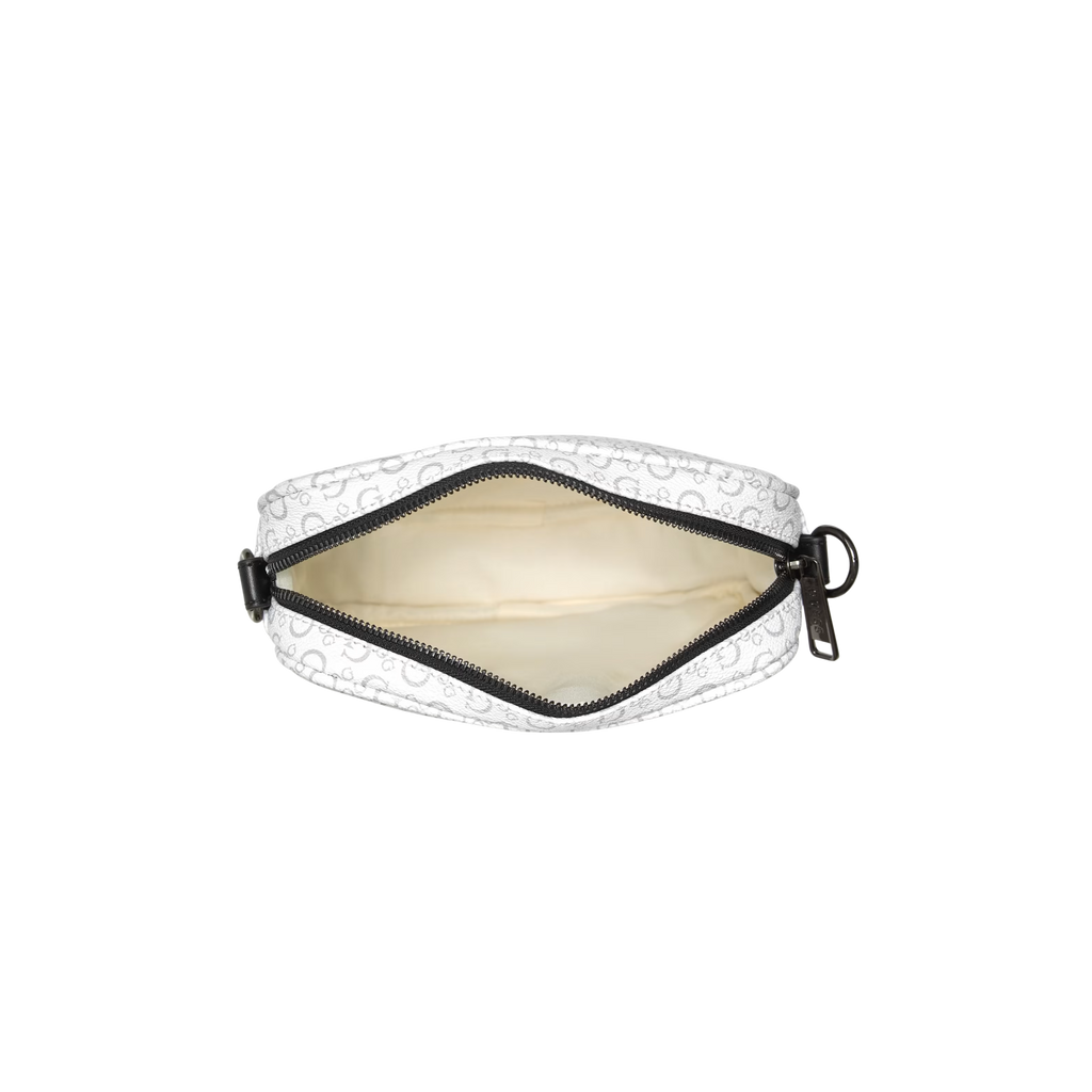 Guess Men Gio Logo Top-Zip Crossbody - White