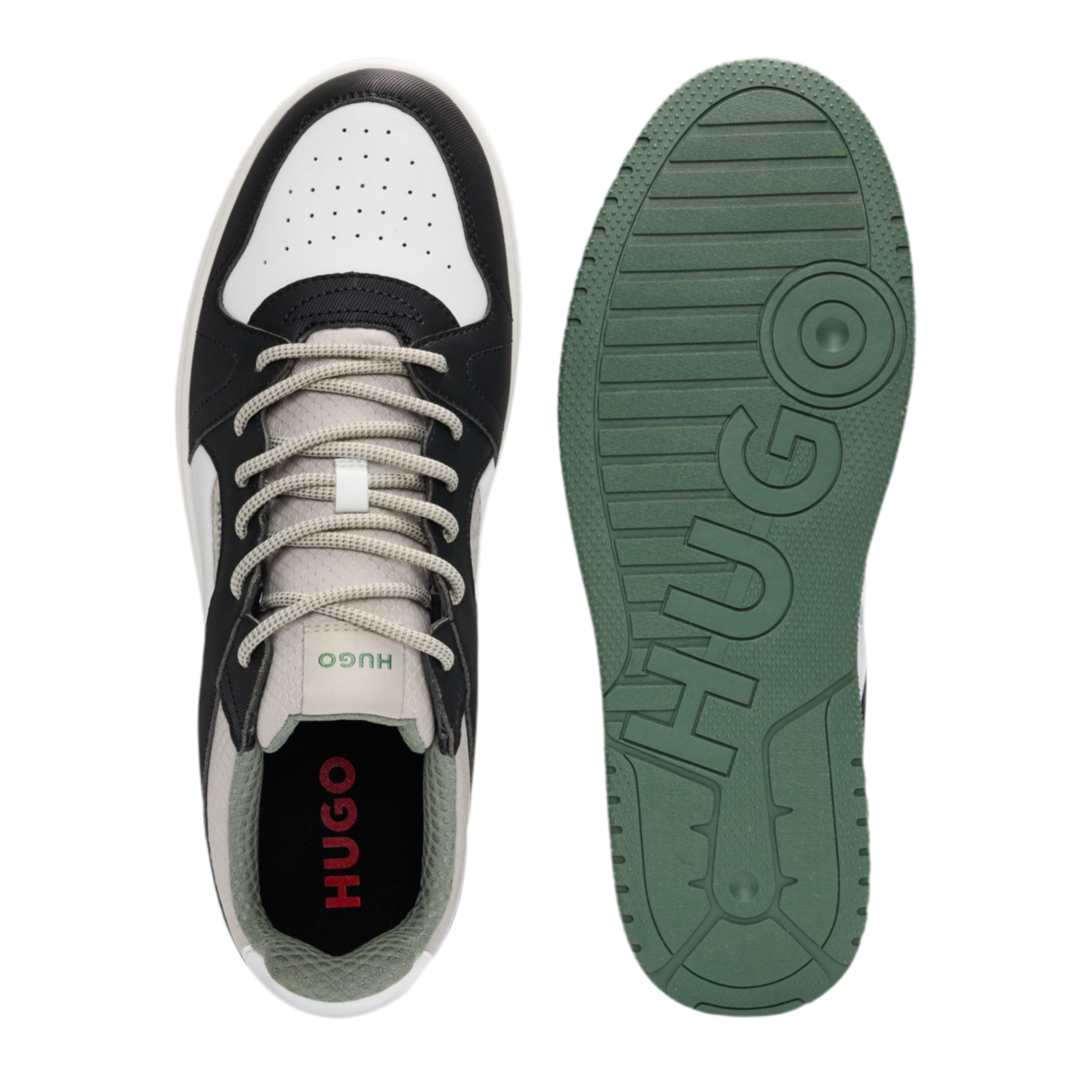 Hugo Boss Men Mixed  Ripstop Suede Trainers - Light Green