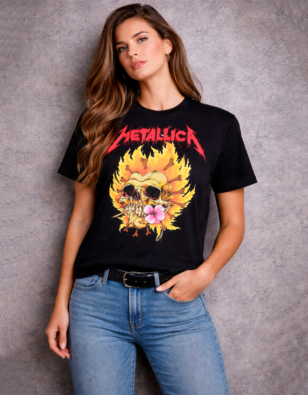 PLAYERA METALLICA FLOR